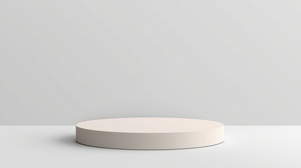 3D Minimalist Round Product Podium in White and Grey Tones for Display Mockup