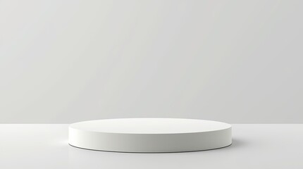 3D Minimalist Round Product Podium in White and Grey Tones for Display Mockup