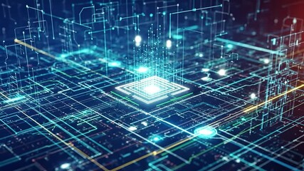 Futuristic AI digital shapes and patterns inspire advanced technology concepts - Powered by Adobe