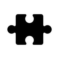 Fototapeta premium Puzzle Piece Icon, Single Bold Geometric Puzzle Piece Shape, Flat Minimal Design. Transparent Background Png, Monochrome Palette, Scalable Universal Symbol For Problem Solvin