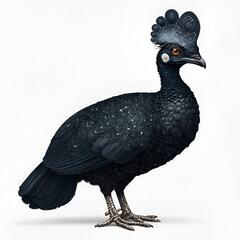 Naklejka premium Northern Helmeted Curassow Realistic Detailed Bird Isolated on Transparent Background