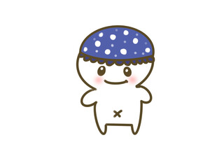 Cute Humanoid Character Wearing Nightcap, Adorable Cartoon Mascot Illustration