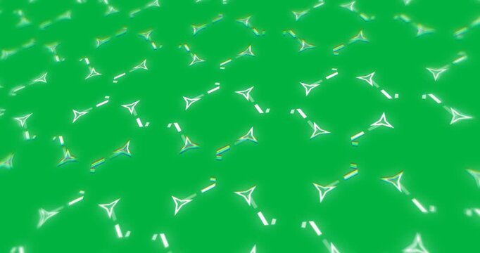 Animation of white repeatable shapes moving on transparent background