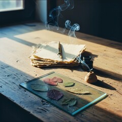 Whispers of Inspiration Quill, Paper, and Nature's Charm