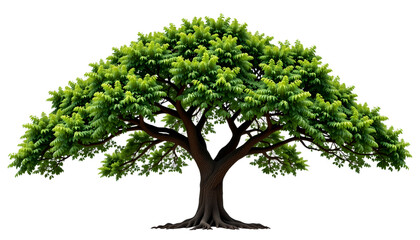 Obraz premium a flourishing tree with vibrant green leaves and a sturdy trunk stands tall