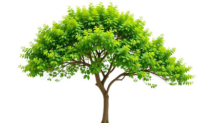 Fototapeta premium a single, vibrant green tree stands tall, its lush canopy reaching towards the sky. A symbol of life, resilience, and the beauty of nature