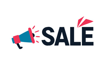 Sale announcement with megaphone