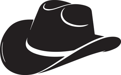 Black Cowboy Hat Silhouette with White Outline western