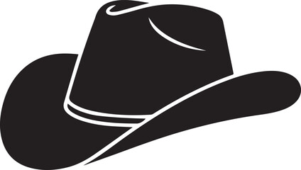 Graphic Black Cowboy Hat with White Outline western
