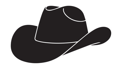 Cowboy Hat Silhouette Isolated on White western headwear
