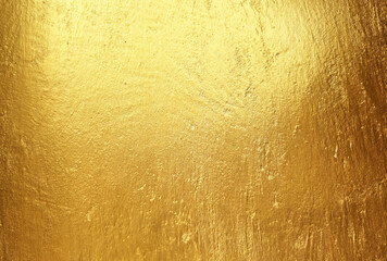 Gold Paint on Rough Concrete Wall Texture Background.