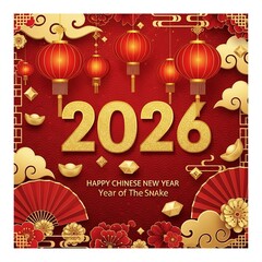 Happy chinese new year 2026 year of the snake festive background