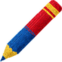 Vibrant pencil illustration with transparent background