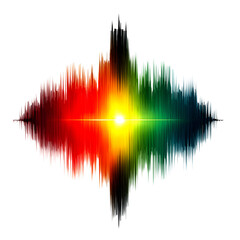 Vibrant spectrum sound wave abstract visual representation with transparency