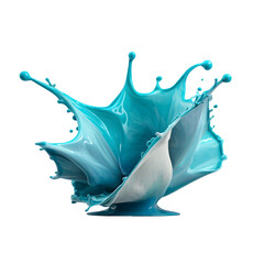 Vibrant turquoise splash liquid on transparent background design