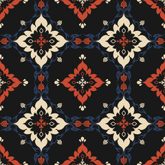 Exquisite orange and cream floral repeat ornaments