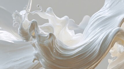 Abstract white paint swirl creating an elegant, fluid motion.