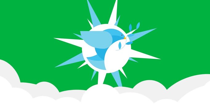 Animation of dove on transparent background