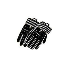 Vintage leather gloves with decorative elements on a transparent background