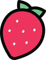 a colorful icon of a fresh strawberry fruit