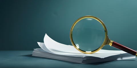 Law restriction and policy concept with magnifying glass on papers