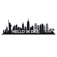 Fototapeta premium New york city skyline silhouette isolated on transparent background