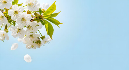 Spring blossom border background with copy space