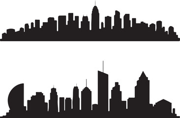 Obraz premium Modern city skyline silhouettes for urban projects