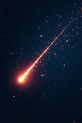 Obraz premium A Brilliant Celestial Body Streaking Across the Night Sky, Leaving a Glowing Trail of Sparkling Dust and Light