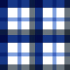 Seamless pattern Plaid Blue Grey -Blue checkered - Modern Blue Plaid 