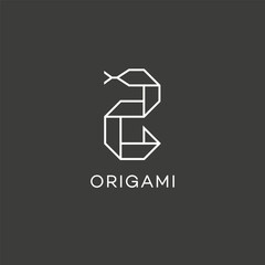 Origami paper snake logo
