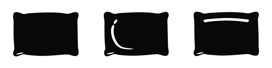 Pillow icon set. Soft cushion symbols collection. 
