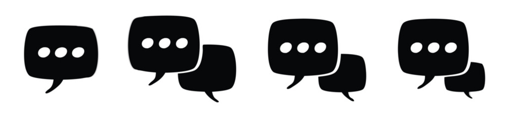 Chat icons and talk icons set. Speech bubbles icons collection in solid style. 
