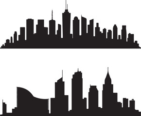 Obraz premium Modern city skyline silhouettes for urban design