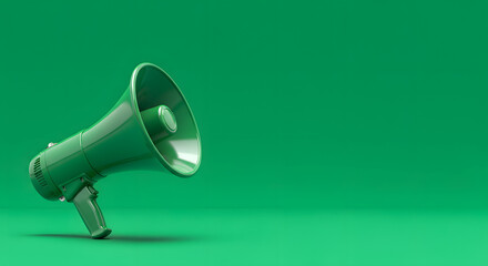 Green marketing communication concept with megaphone