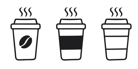 Coffee cup vector icon. Paper coffee cup icon isolated on white background. 
