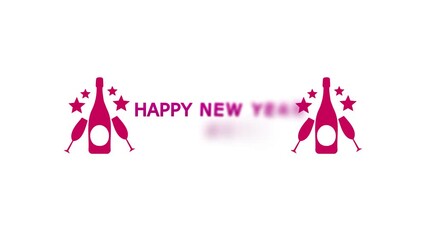 Happy New Year name 2073 and 2074 Stylish text animation From the blur effect with white background.Happy New Year text font.