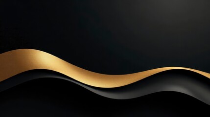Abstract Gold and Black Wave Design Elegant Background for Luxury Branding and Premium Products