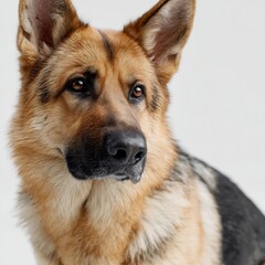 A close up of a dog looking at the camera