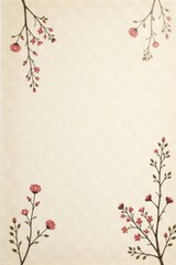 Elegant Floral Frame for Your Creative Projects and Designs with Delicate Pink Blossoms on a Soft Beige Background
