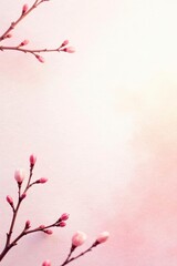Delicate Pink Blossoms on Branches, a Springtime Floral Design Element for Greeting Cards and Invitations