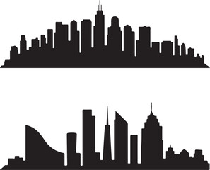 Fototapeta premium Modern city skylines in silhouette