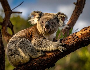 Fototapeta premium Koala in eucalyptus tree