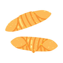 Yellow Shaped Pasta as Wheat Food for Cooking Vector Illustration