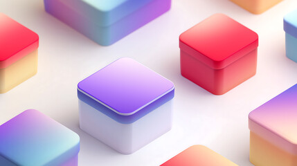 Obraz premium Colorful boxes illustration design for graphic design and backgrounds