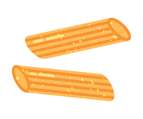 Yellow Shaped Pasta as Wheat Food for Cooking Vector Illustration