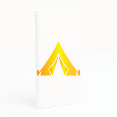 Camping Tent Icon Design – Yellow Gradient Minimal Style