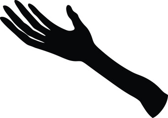 Compassion helping hand silhouette vector illustration