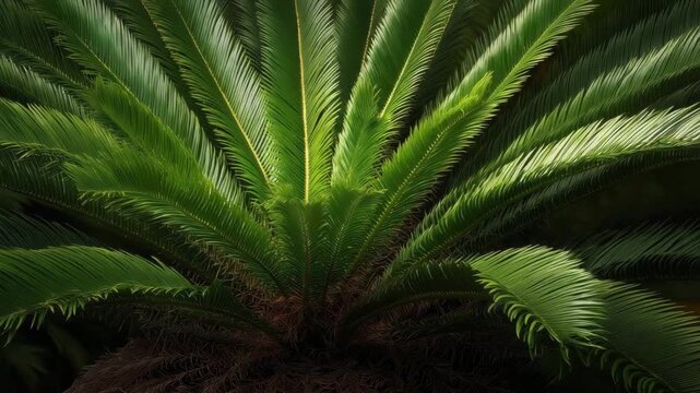 A close-up view of lush fern leaves radiating in natural light, emphasizing the intricate textures and patterns that define the beauty of plant life in the wild.
