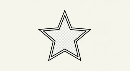 Isolated geometric star shape symbol on a plain canvas, a celestial icon